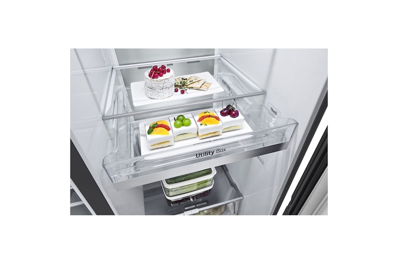 LG 694L Side-by-Side Fridge with Door-in-Door™ in Matte Black Finish , GC-M257CQFL