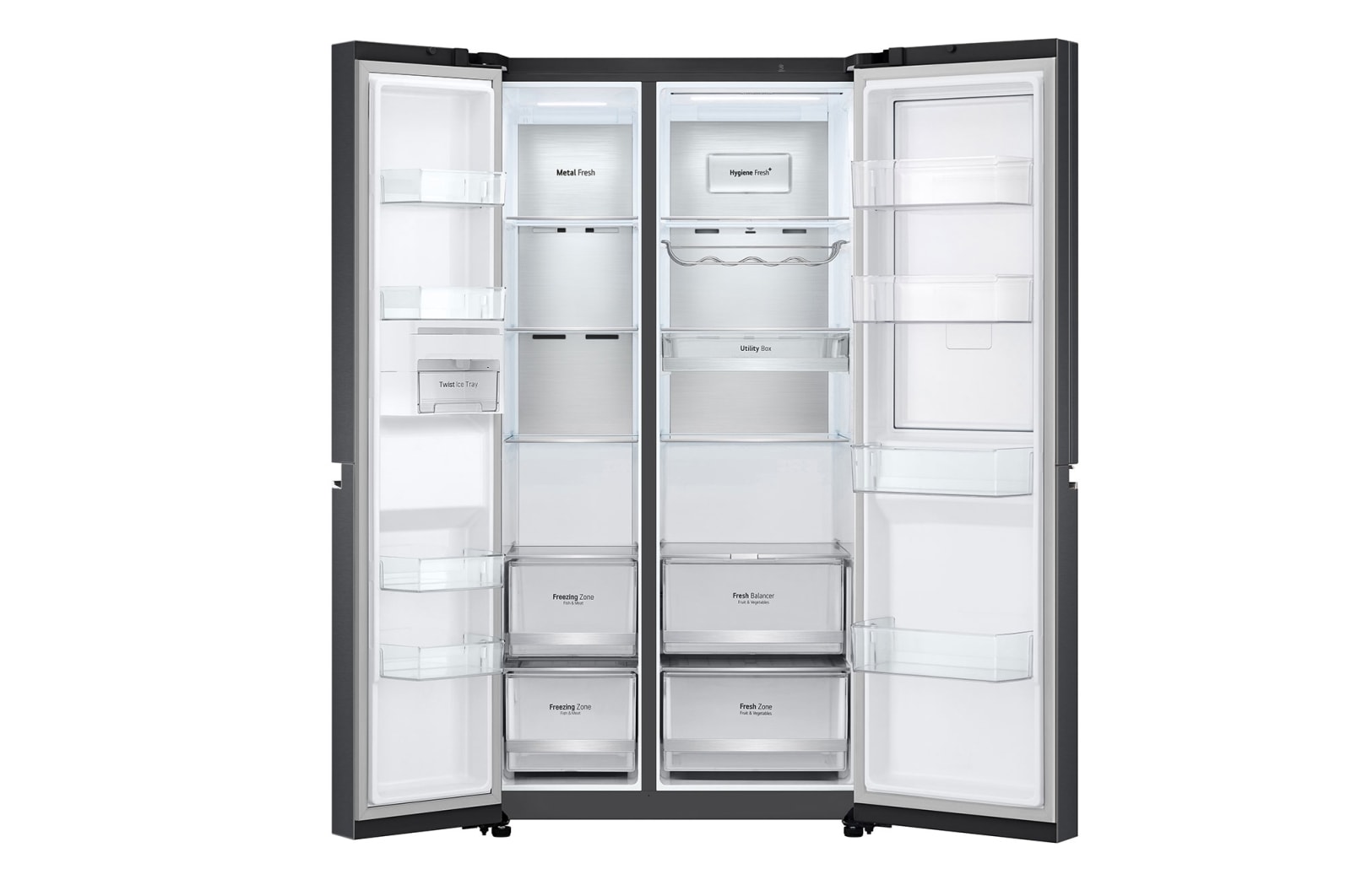 LG 694L Side-by-Side Fridge with Door-in-Door™ in Matte Black Finish , GC-M257CQFL