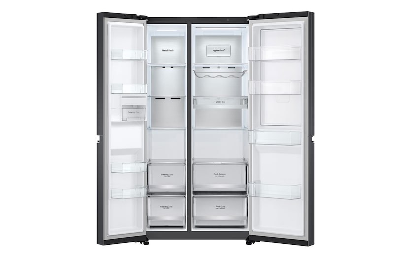 LG 694L Side-by-Side Fridge with Door-in-Door™ in Matte Black Finish , GC-M257CQFL