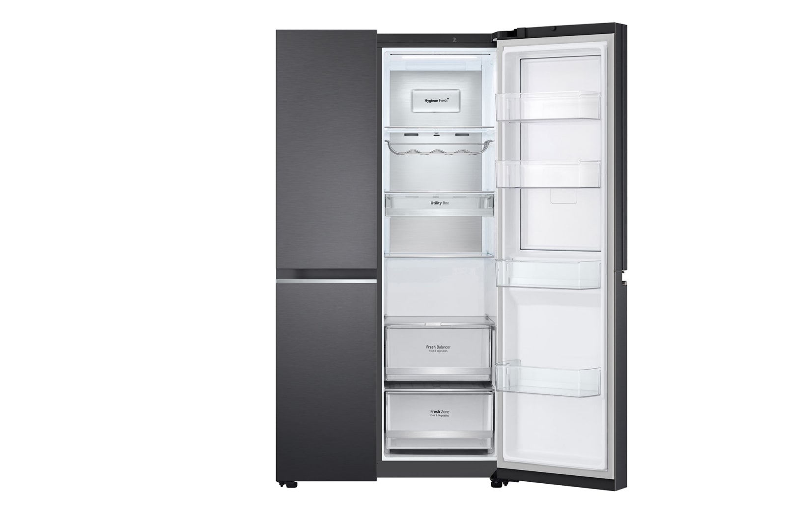 LG 694L Side-by-Side Fridge with Door-in-Door™ in Matte Black Finish , GC-M257CQFL
