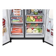 LG 694L Side-by-Side Fridge with Door-in-Door™ in Matte Black Finish , GC-M257CQFL