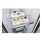 LG 694L Side-by-Side Fridge with Door-in-Door™ in Matte Black Finish , GC-M257CQFL