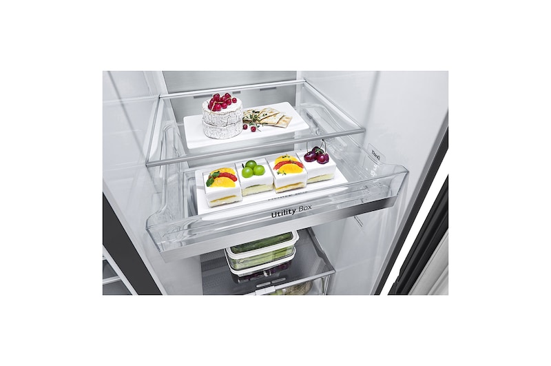LG 655L Side-by-Side Fridge with InstaView Door-in-Door™ in Matte Black Finish, GC-Q257CQFL
