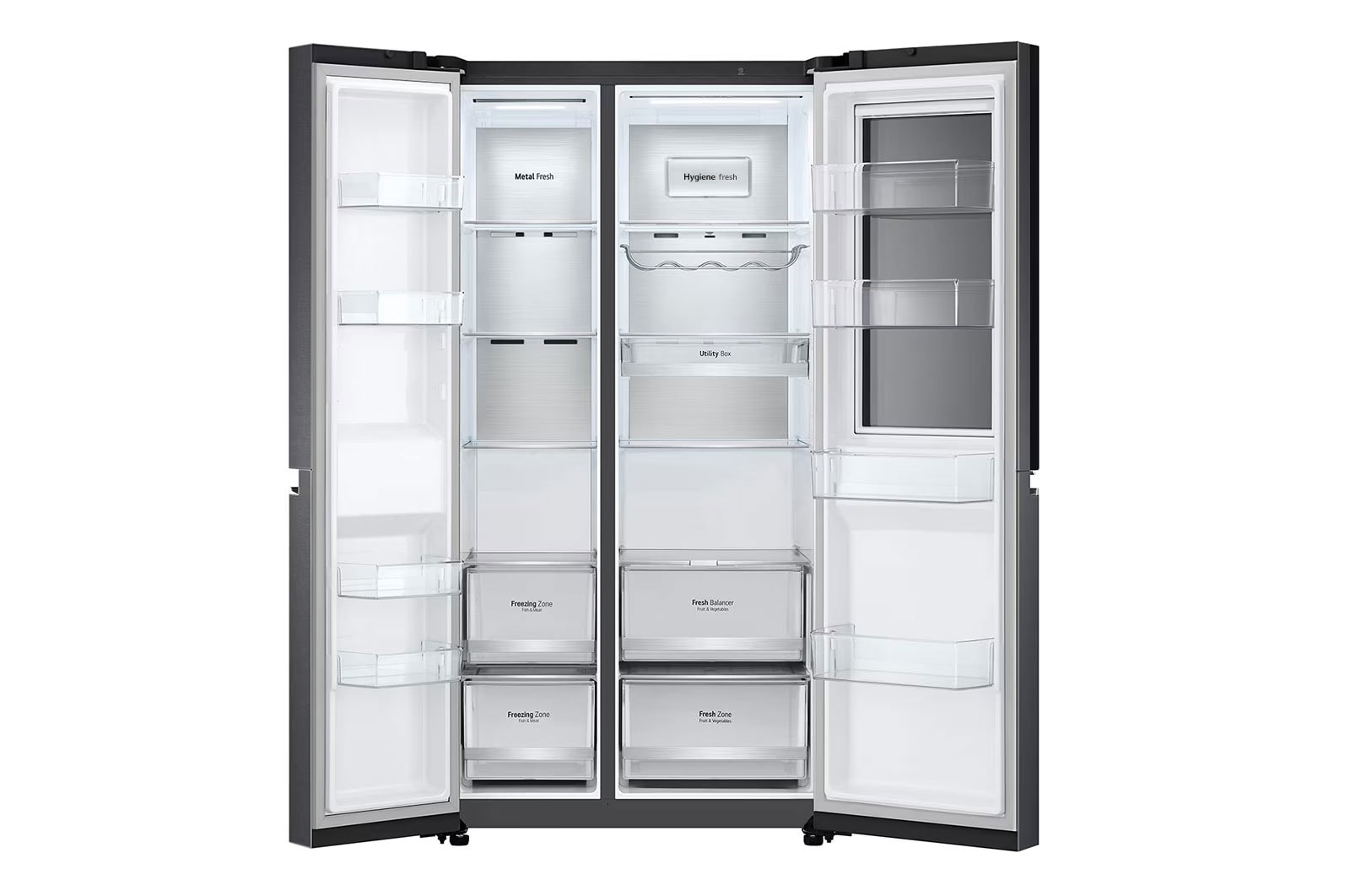 LG 655L Side-by-Side Fridge with InstaView Door-in-Door™ in Matte Black Finish, GC-Q257CQFL