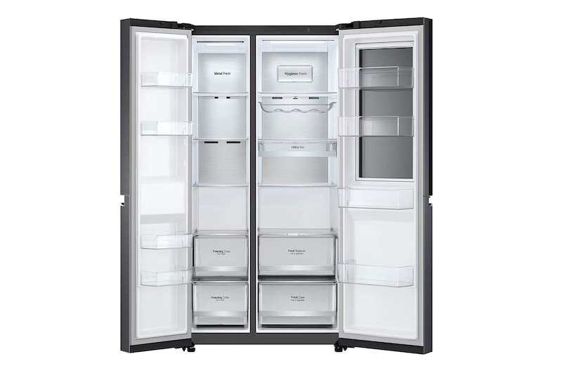 LG 655L Side-by-Side Fridge with InstaView Door-in-Door™ in Matte Black Finish, GC-Q257CQFL