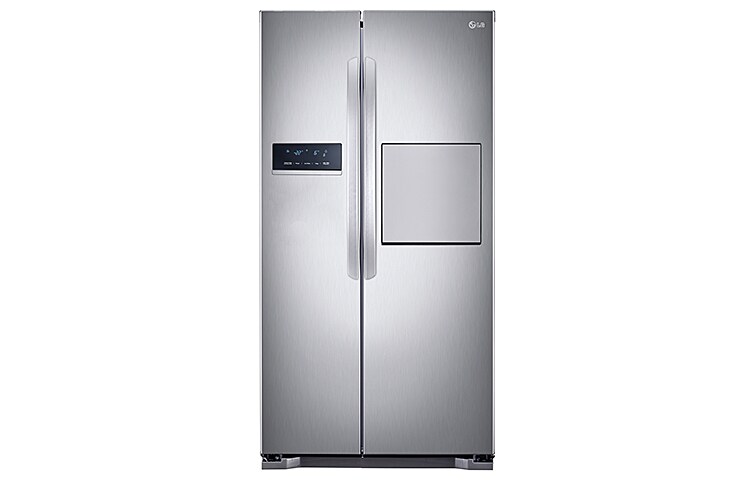 Front view of IEC Gross 581L PLATINUM SILVER MINIBAR SIDE BY SIDE GC-R207GLJV