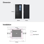 LG 431L French Door Fridge with InstaView in Black Steel Finish, GC-V22FFQMB