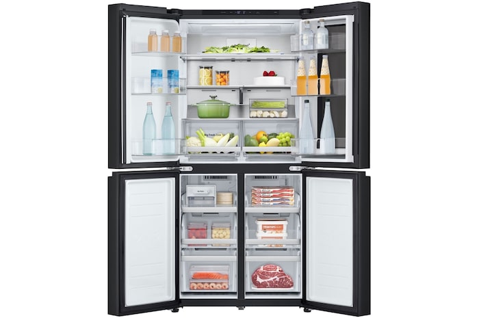 LG 431L French Door Fridge with InstaView in Black Steel Finish, GC-V22FFQMB