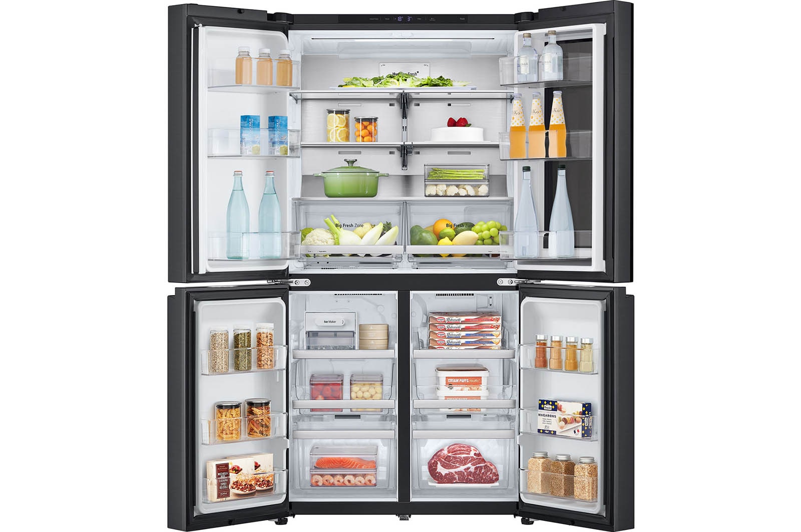 LG 601L French Door Fridge with InstaView in Matte Black Finish, GC-V24FFCHB
