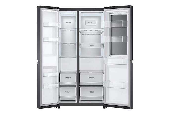 LG 655L Side by Side Fridge in Matte Black Finish, GC-V257CQFW