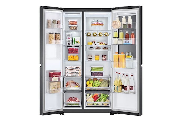 LG 655L Side by Side Fridge in Matte Black Finish, GC-V257CQFW
