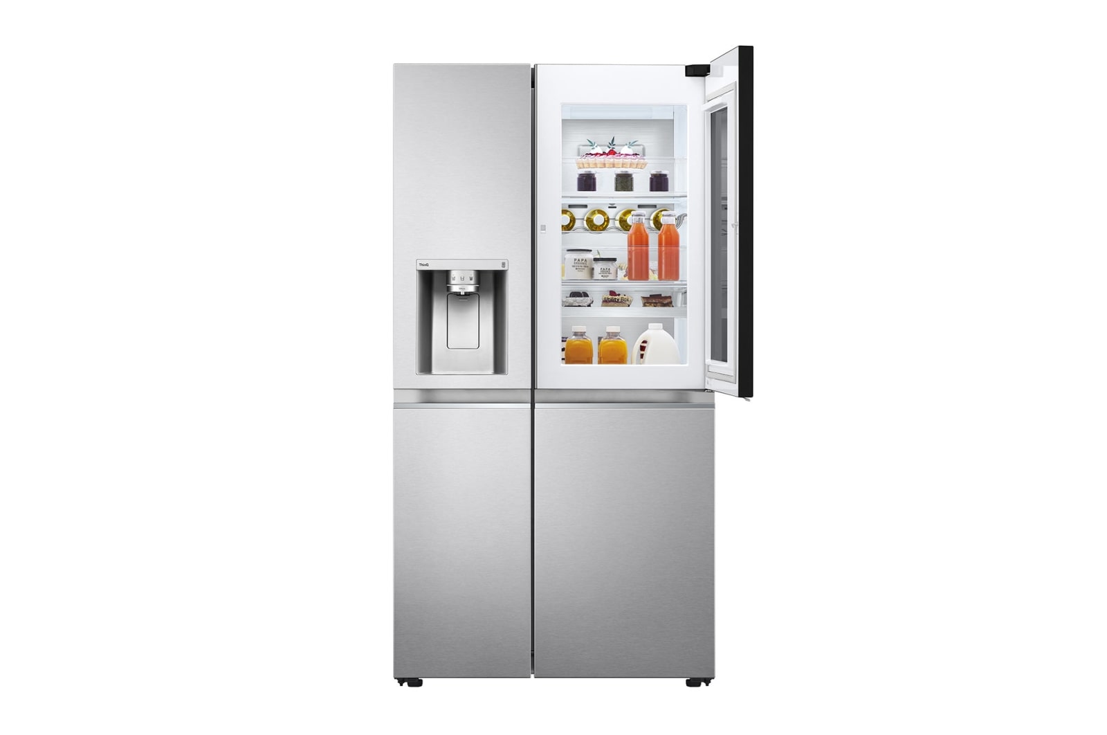 LG 674L Side-by-Side Fridge with InstaView & Door-in-Door™ in Noble Steel Finish , GC-X257CSES