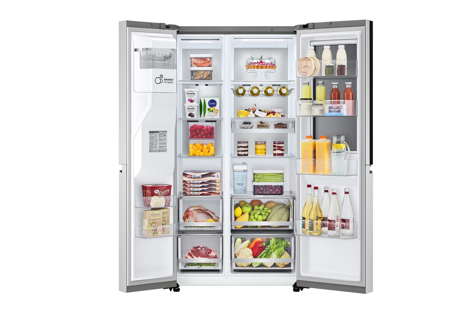 LG 674L Side-by-Side Fridge with InstaView & Door-in-Door™ in Noble Steel Finish , GC-X257CSES