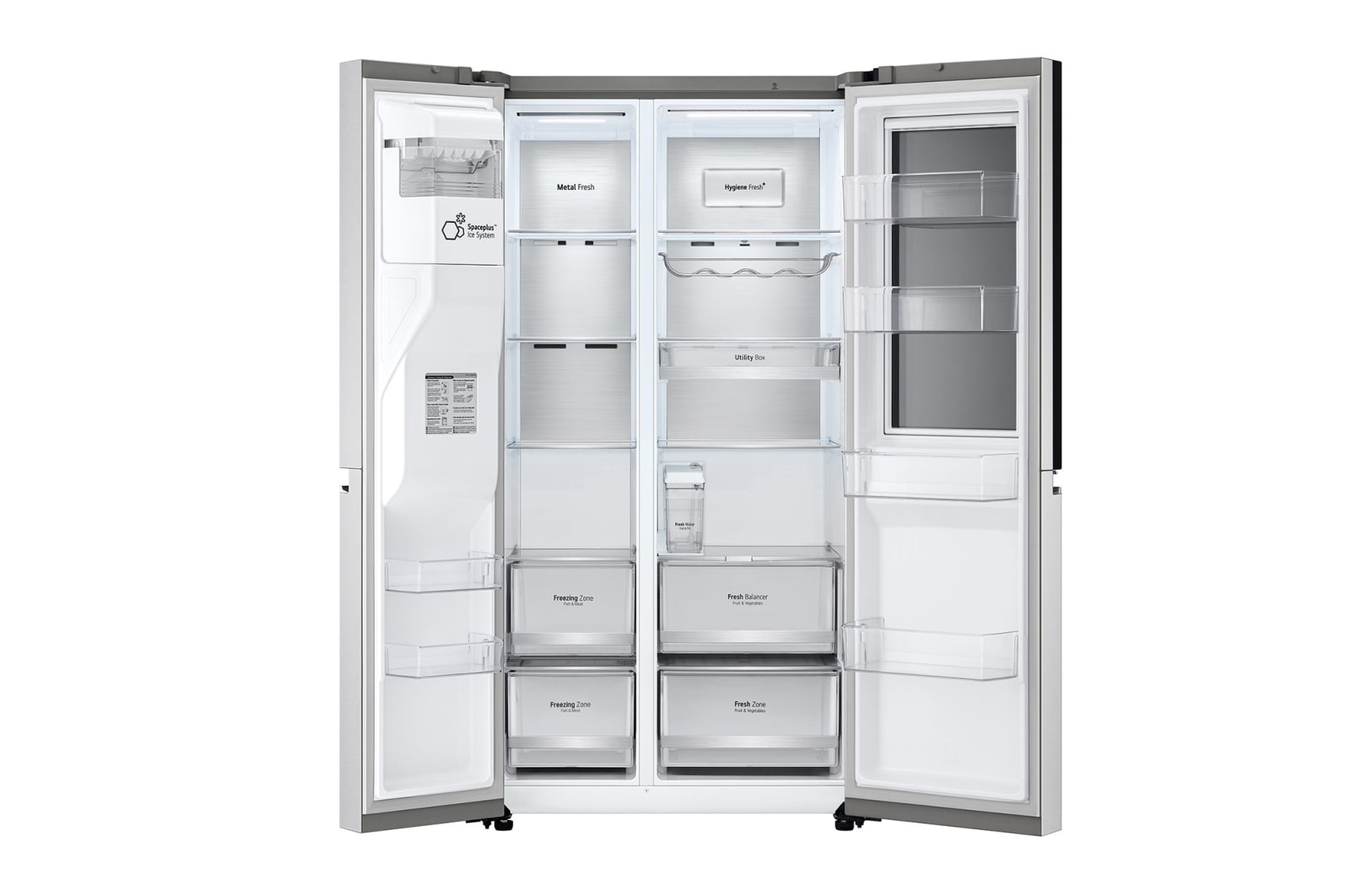 LG 674L Side-by-Side Fridge with InstaView & Door-in-Door™ in Noble Steel Finish , GC-X257CSES