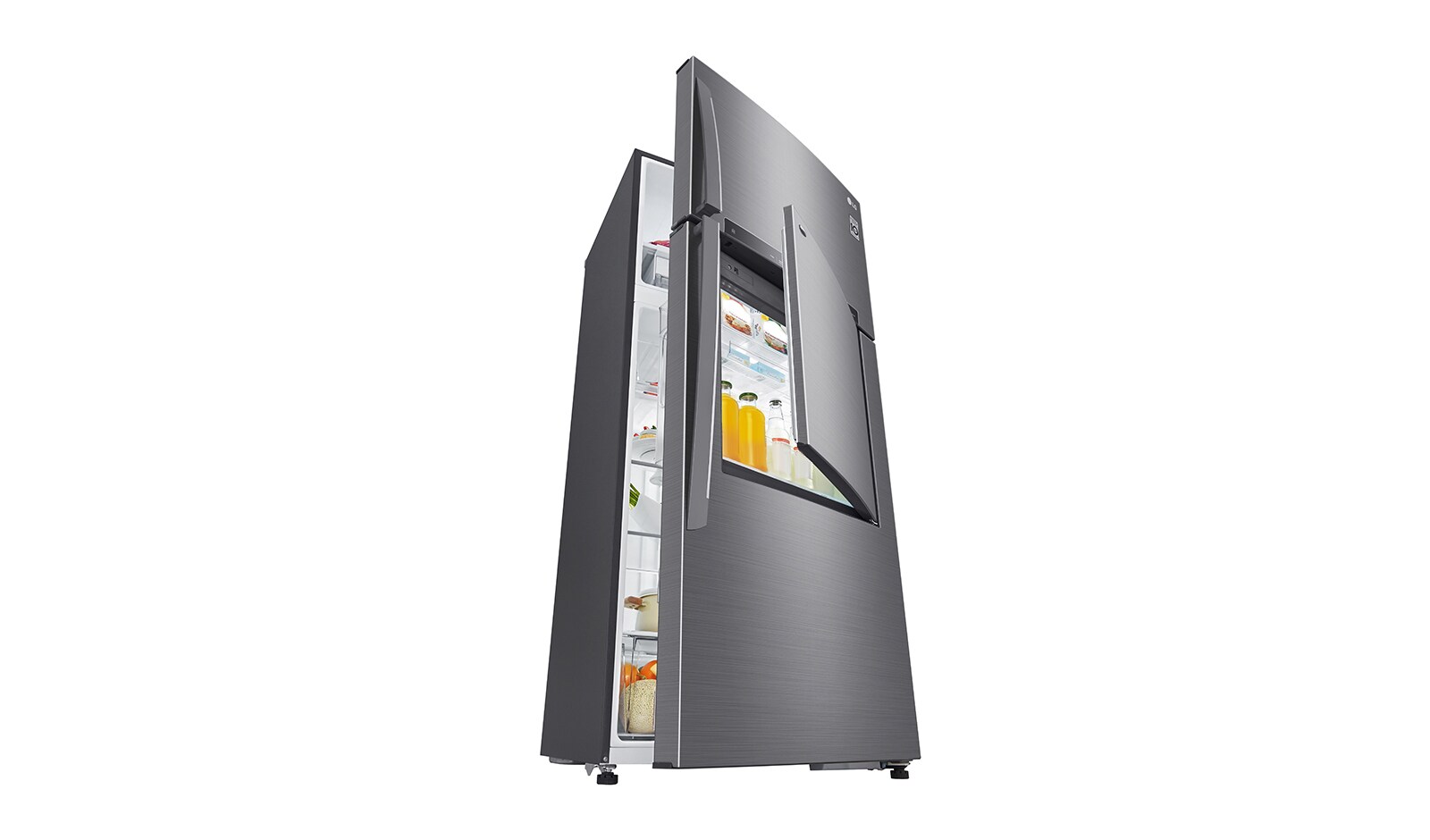 LG IEC Gross 549L Platinum Silver Top Freezer with Inverter Linear Compressor & DoorCooling+, GN-A702HLHU