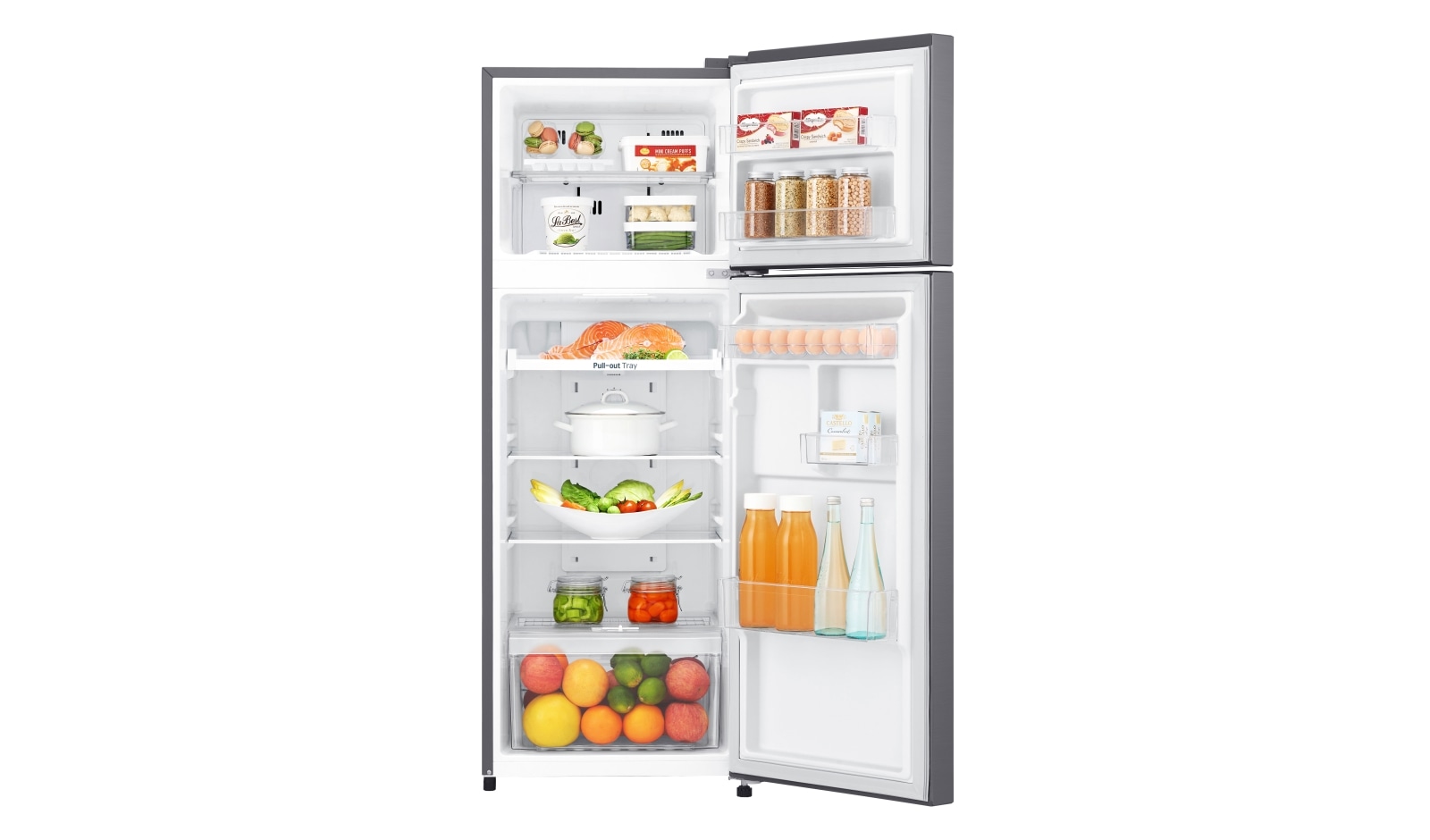 LG 225L Top Freezer Fridge in Dark Graphite Steel, GN-B222SQBB