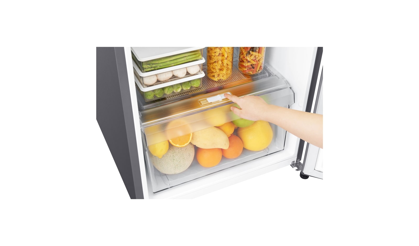 LG 225L Top Freezer Fridge in Dark Graphite Steel, GN-B222SQBB