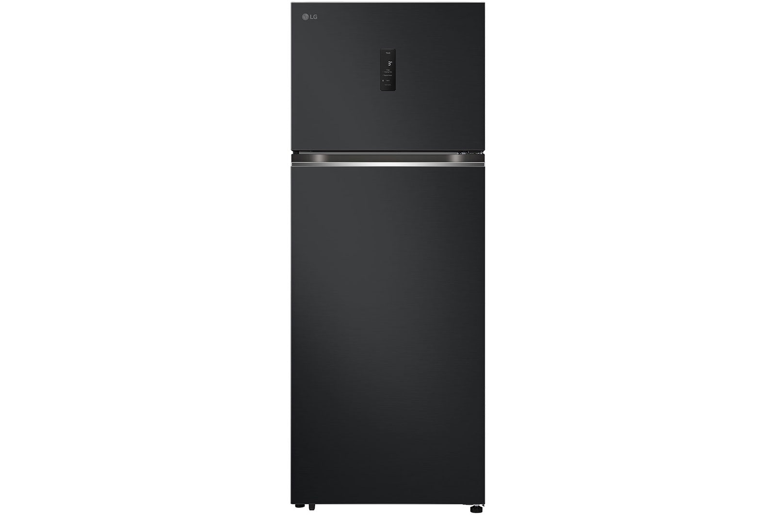 Front view of 493L Top Freezer Fridge in Essence Matt Black, GN-B452PQBK