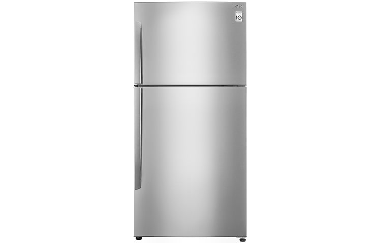 Front view of IEC Gross 425L PLATINUM SILVER TOP FREEZER GC-B432HLCL
