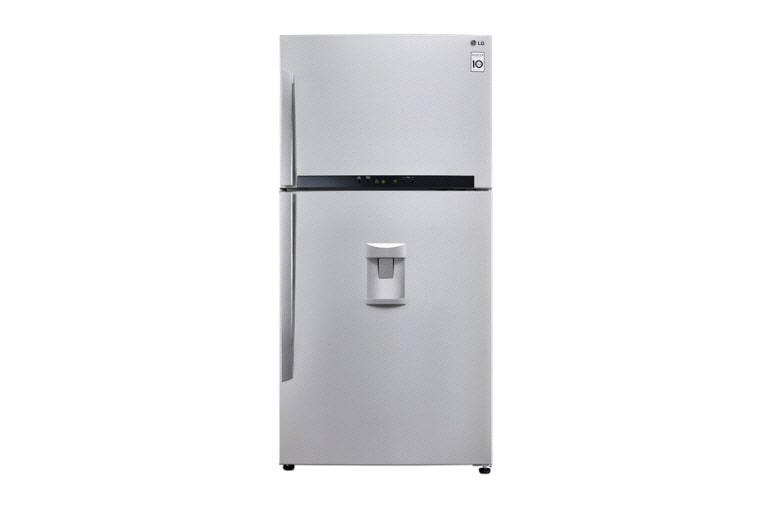 Front view of IEC Gross 530L PLATINUM SILVER TOP FREEZER WITH WATER DISPENSER GN-B702HLPL