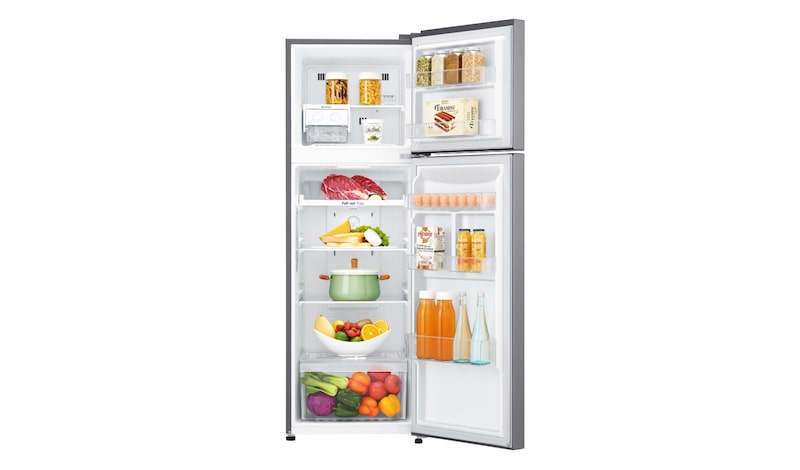 LG IEC Gross 272L Platinum Silver Top Freezer with Inverter Linear Compressor & DoorCooling+, GN-C272SLCN