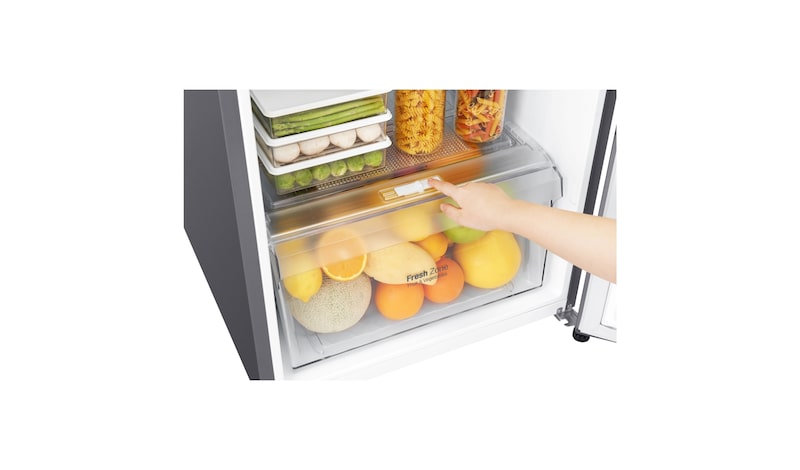 LG IEC Gross 272L Platinum Silver Top Freezer with Inverter Linear Compressor & DoorCooling+, GN-C272SLCN
