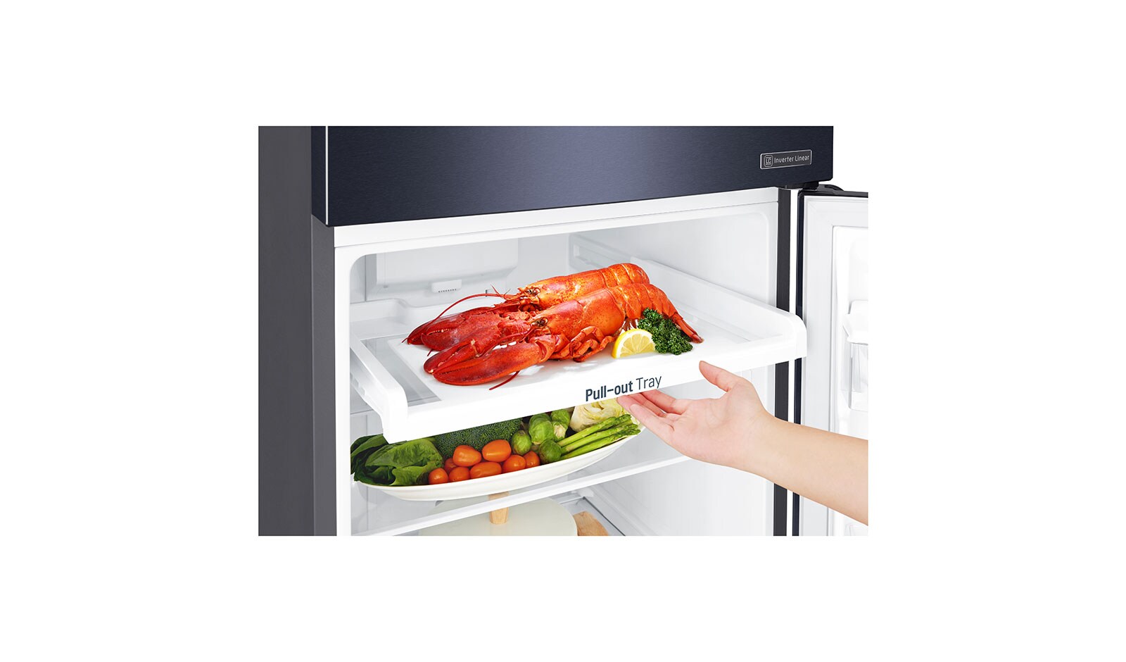 LG IEC Gross 333L Dark Blue Top Freezer with Inverter Linear Compressor & DoorCooling+, GN-C372SQCN