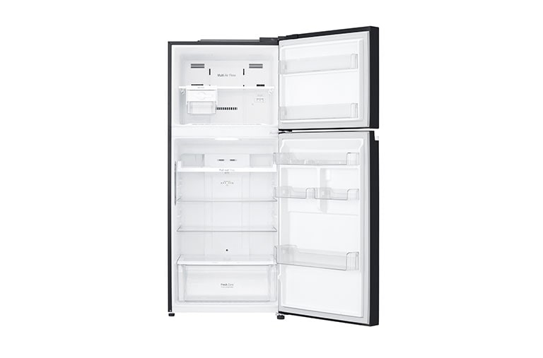LG IEC Gross 427L Black Glass TOP FREEZER with Inverter Linear Compressor & DoorCooling+, GN-C422SGCU