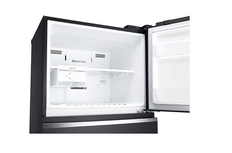 LG IEC Gross 427L Black Glass TOP FREEZER with Inverter Linear Compressor & DoorCooling+, GN-C422SGCU