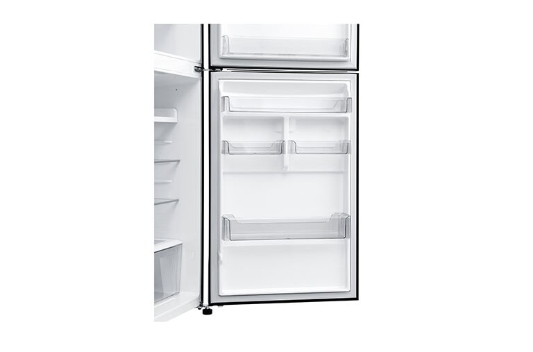 LG IEC Gross 427L Black Glass TOP FREEZER with Inverter Linear Compressor & DoorCooling+, GN-C422SGCU