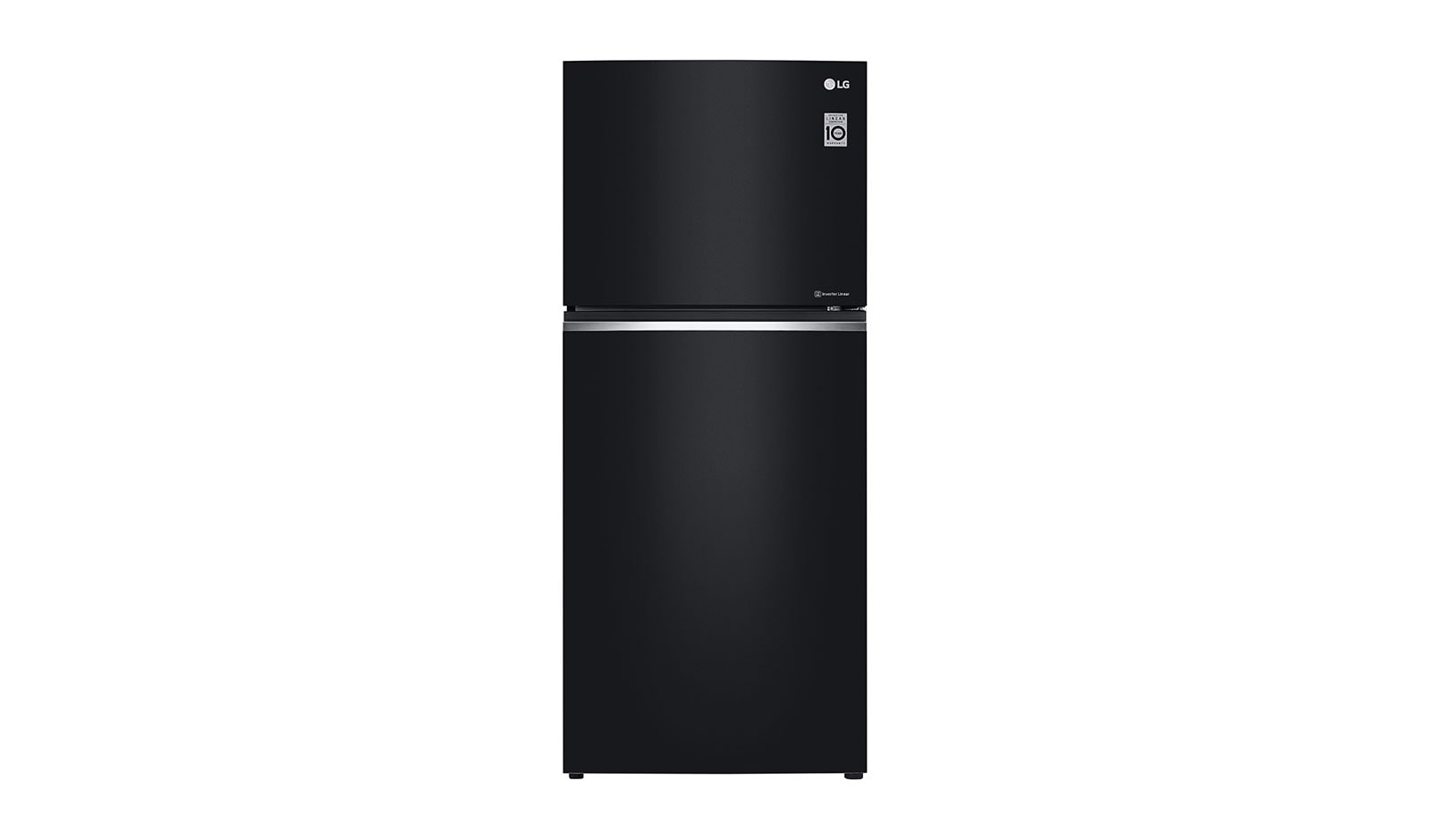 Front view of IEC Gross 427L Black Glass TOP FREEZER with Inverter Linear Compressor &amp; DoorCooling&#43; GN-C422SGCU
