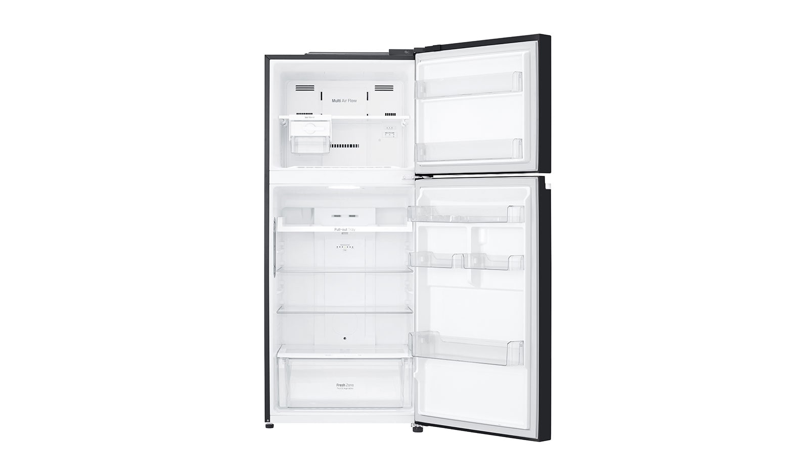 LG IEC Gross 427L Black Glass TOP FREEZER with Inverter Linear Compressor & DoorCooling+, GN-C422SGCU