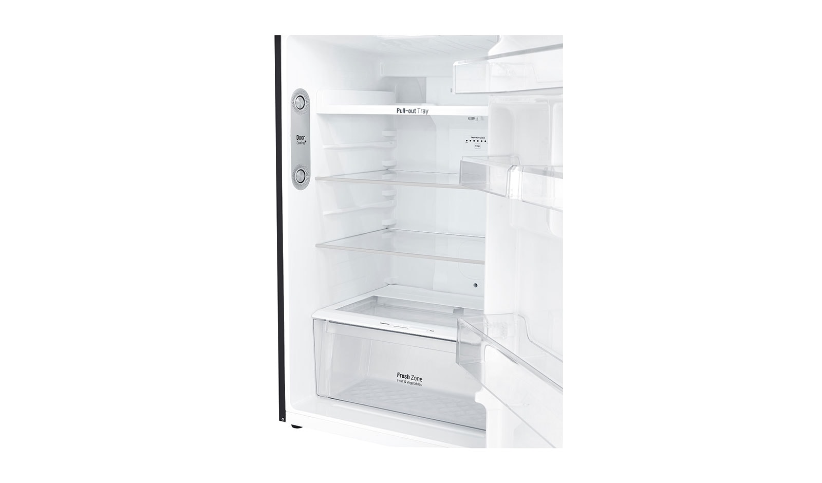 LG IEC Gross 427L Black Glass TOP FREEZER with Inverter Linear Compressor & DoorCooling+, GN-C422SGCU