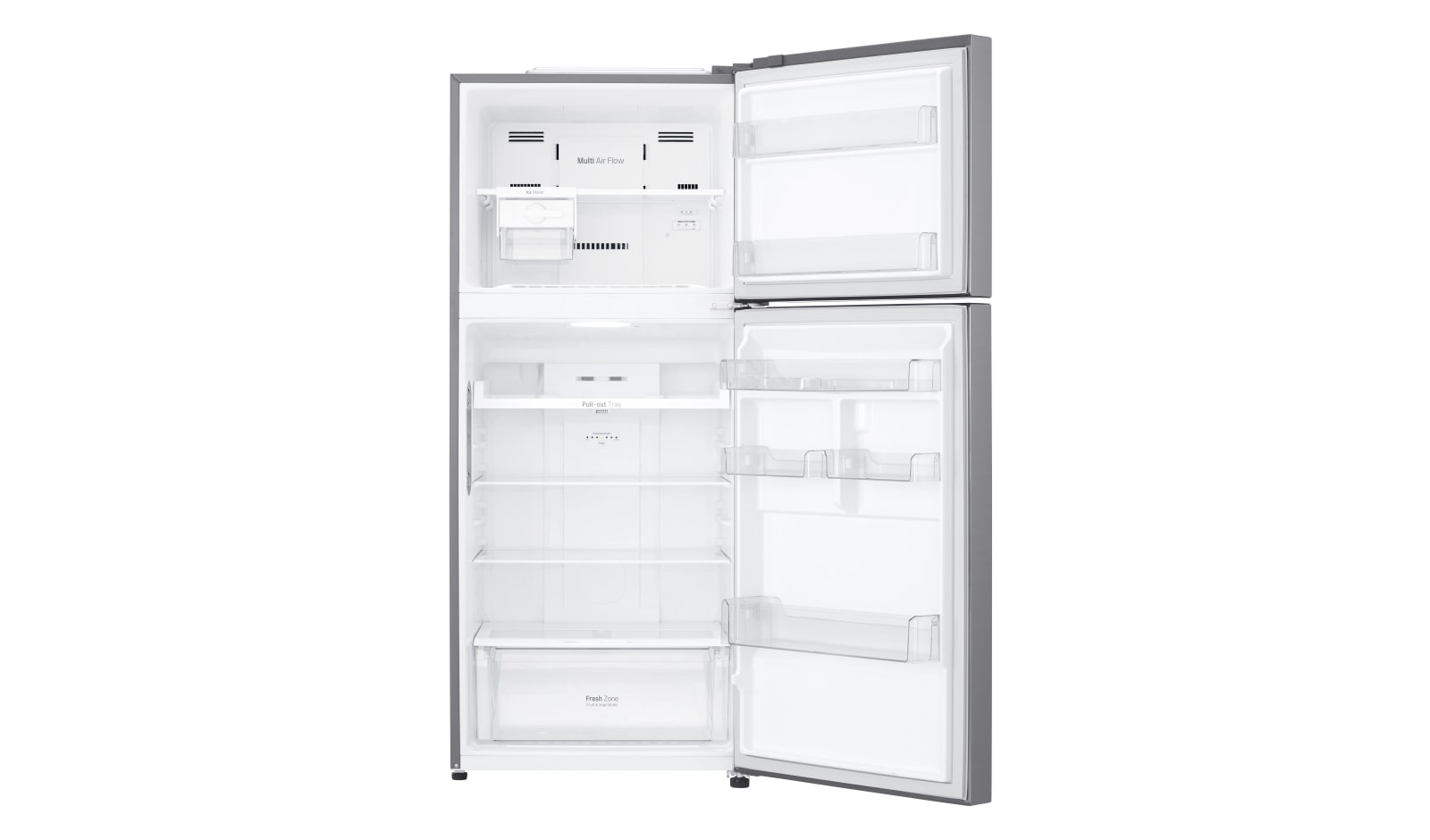 LG IEC Gross 427L Platinum Silver Top Freezer with Inverter Linear Compressor & DoorCooling+, GN-C422SLCU