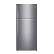 Front view of 516L Top Freezer Fridge in Platinum Silver Finish  GN-C602HLCC