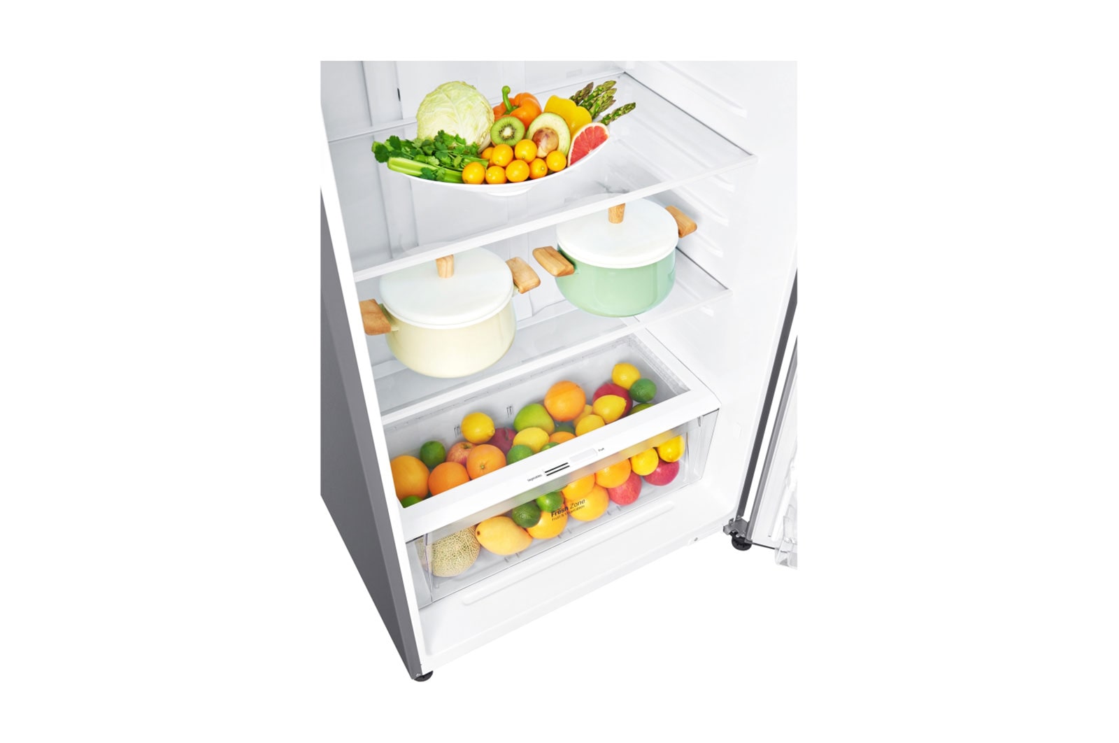 LG 516L Top Freezer Fridge in Platinum Silver Finish , GN-C602HLCC