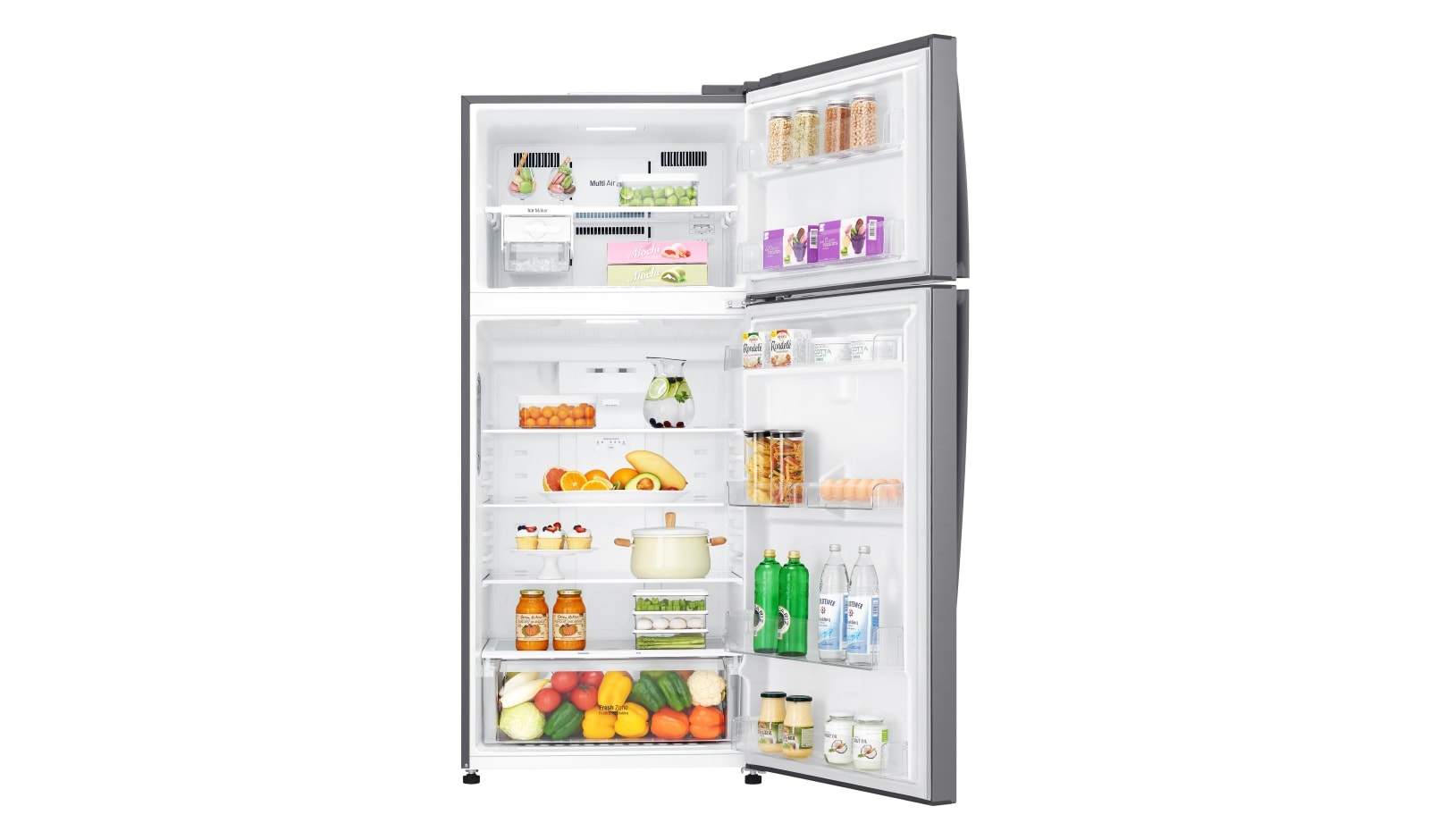 LG IEC Gross 516L Platinum Silver Top Freezer with Inverter Linear Compressor & DoorCooling+, GN-C602HLCU