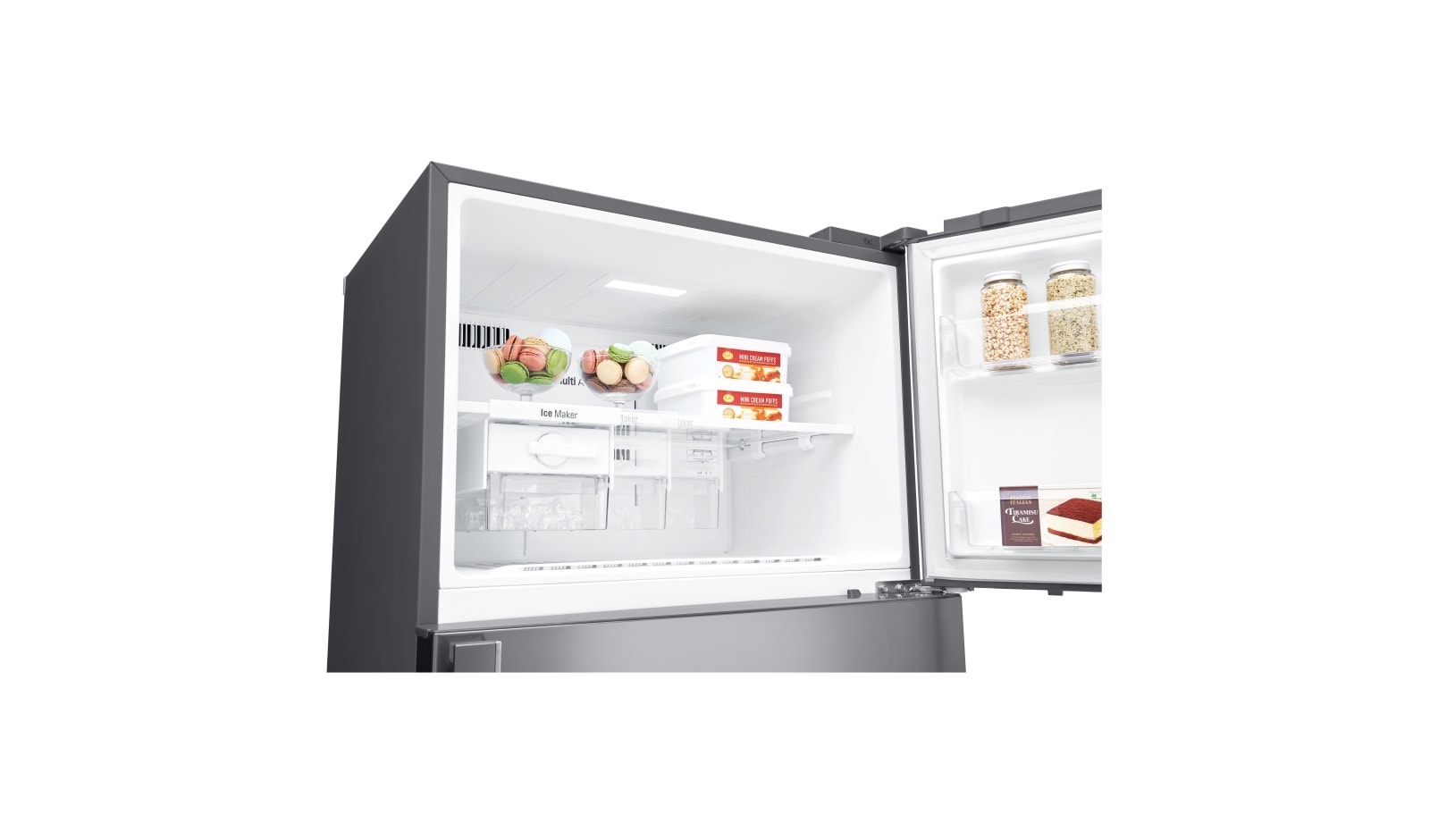 LG IEC Gross 516L Platinum Silver Top Freezer with Inverter Linear Compressor & DoorCooling+, GN-C602HLCU