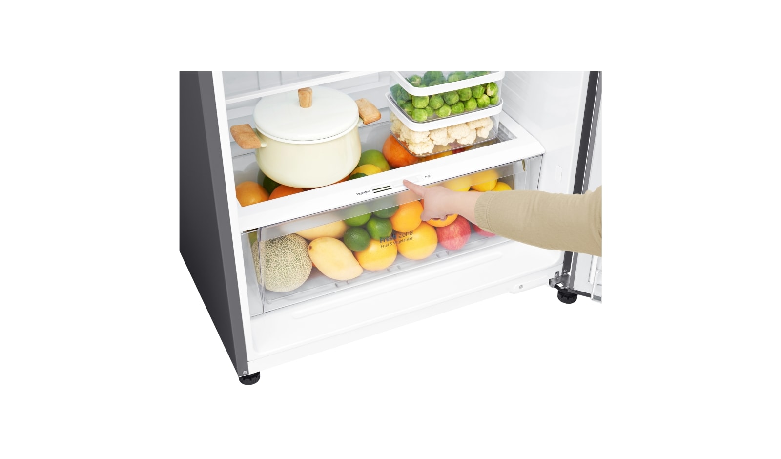 LG IEC Gross 516L Platinum Silver Top Freezer with Inverter Linear Compressor & DoorCooling+, GN-C602HLCU