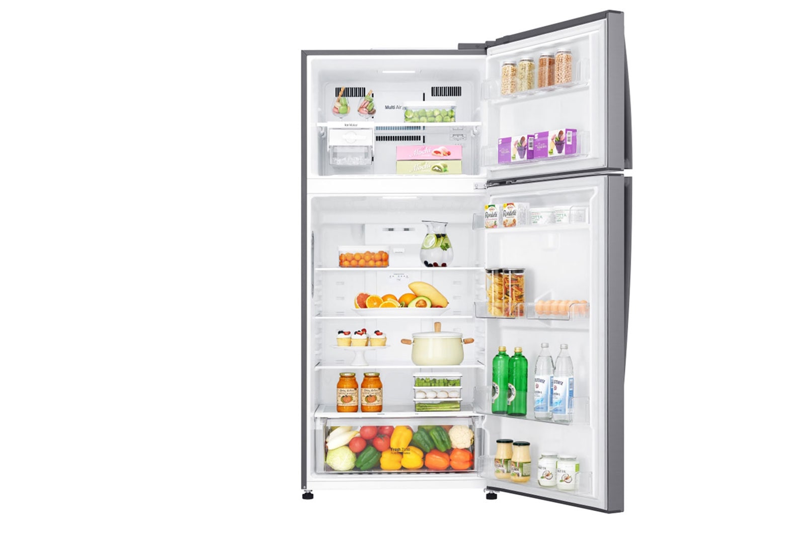 LG 547L Top Freezer Fridge in Platinum Silver Finish , GN-C702HLCC