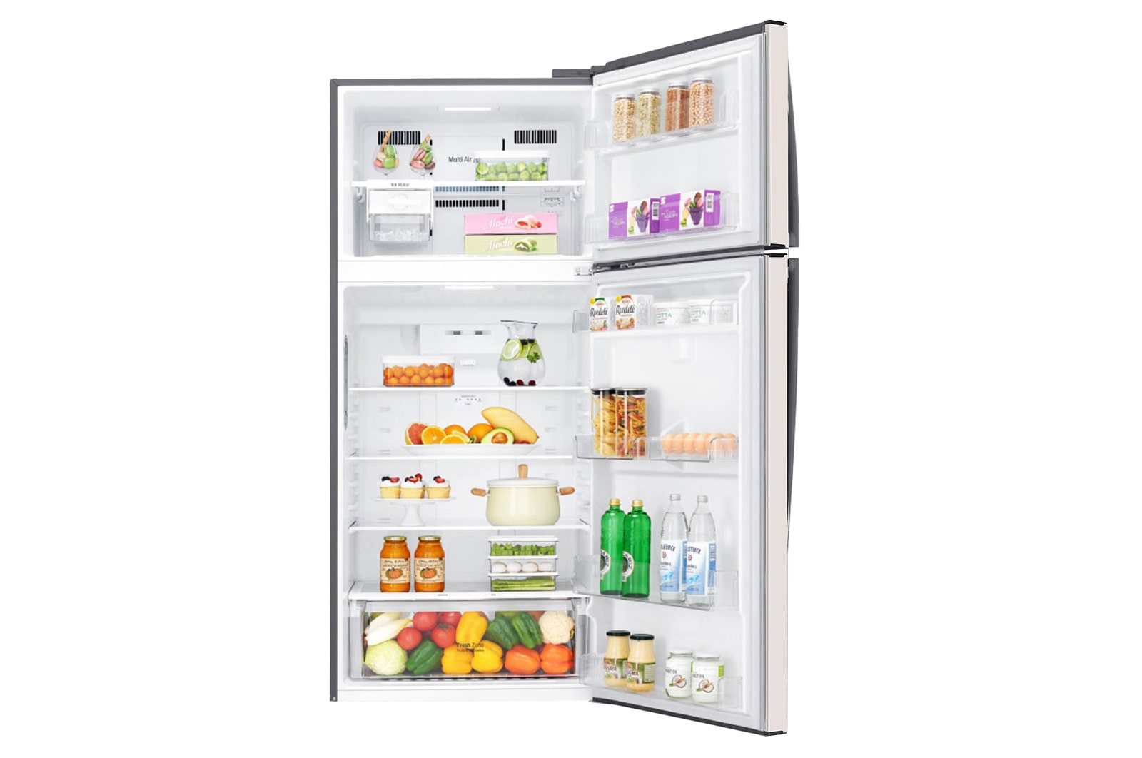 LG 547L Top Freezer Fridge in Beige, GN-C702HQCM