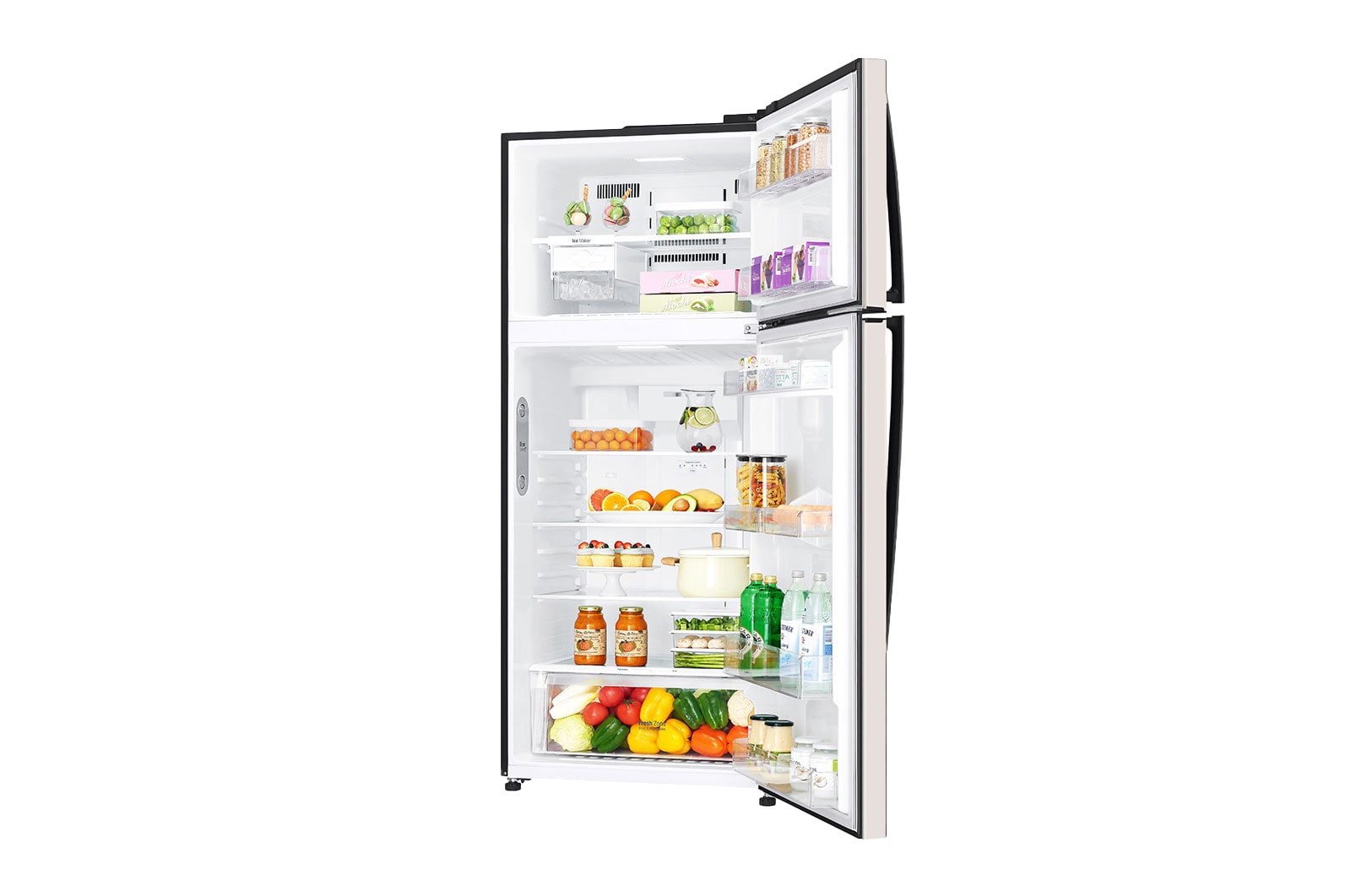 LG 547L Top Freezer Fridge in Beige, GN-C702HQCM