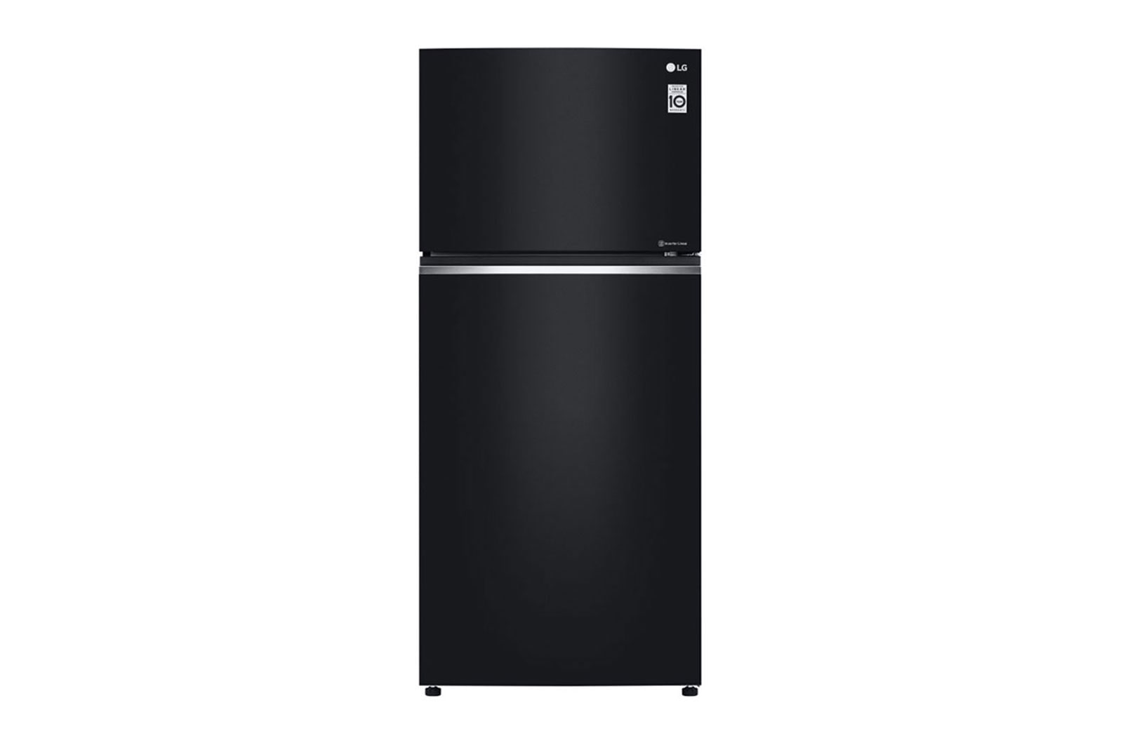 Front view of 547L Top Freezer Fridge in Black Curved Glass Finish  GN-C702SGGC