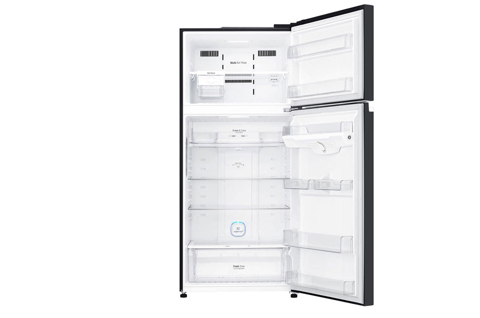 LG 547L Top Freezer Fridge in Black Curved Glass Finish , GN-C702SGGC