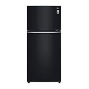 Front view of 547L Top Freezer Fridge in Black Curved Glass Finish  GN-C702SGGC