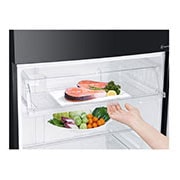 LG 547L Top Freezer Fridge in Black Curved Glass Finish , GN-C702SGGC