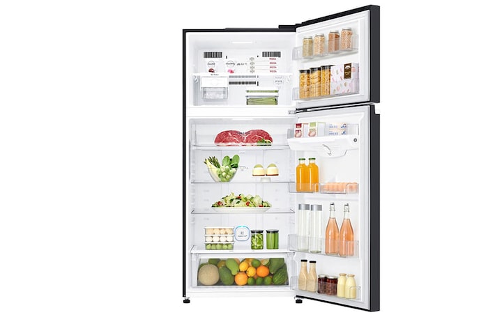 LG 547L Top Freezer Fridge in Black Glass Finish , GN-C702SGGM