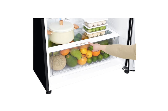 LG 547L Top Freezer Fridge in Black Glass Finish , GN-C702SGGM