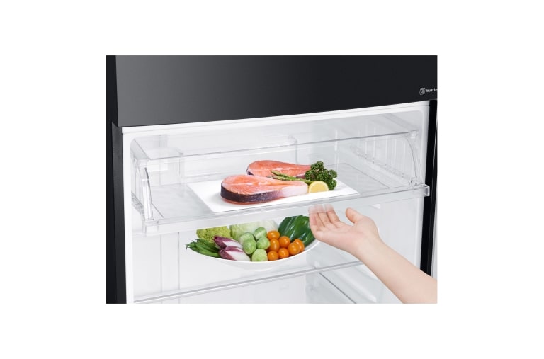 LG IEC Gross 547L Black Curved Class Top Freezer with Inverter Linear Compressor &  DoorCooling+, GN-C702SGGU