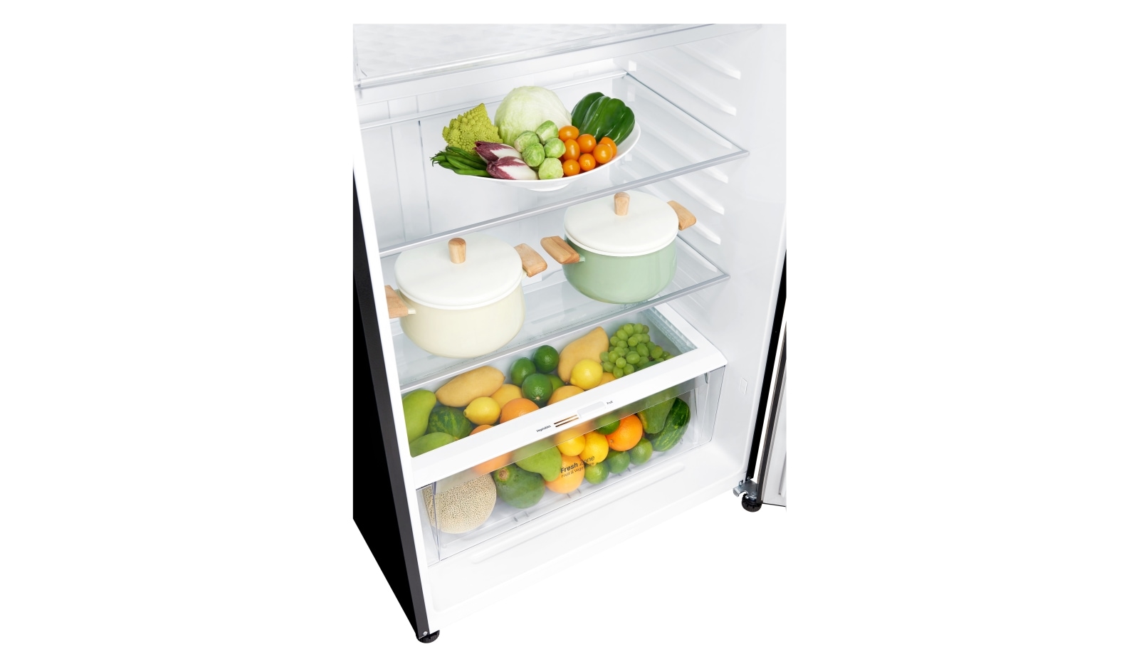 LG IEC Gross 547L Black Curved Class Top Freezer with Inverter Linear Compressor &  DoorCooling+, GN-C702SGGU